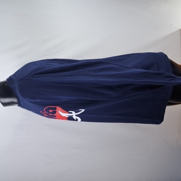 Majestic Atlanta Braves spellout LG blue & red baseball casual authenti t-shirt - Picture 3 of 5